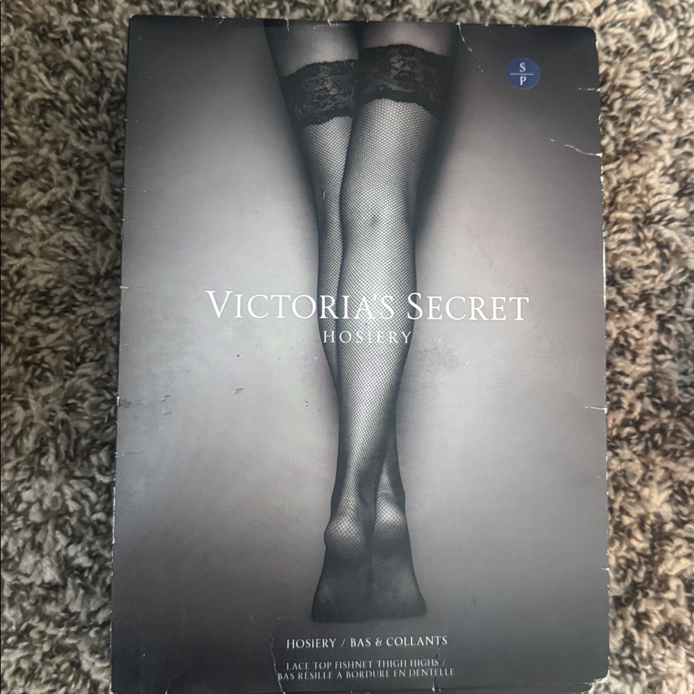 Victoria's Secret Blue Lace Thigh Highs